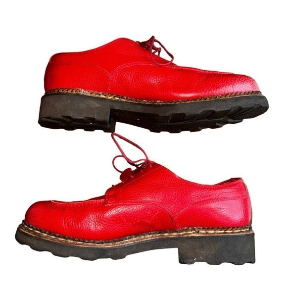 Paraboot Shoes "CHAMBORD" Grain Leather Lace Ups - Red - Women's Size 8.5 - Picture 5 of 9